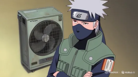 Ninja Kakashi Hatake and Noisy Hitachi Air Conditioner – AI Generated Video | Hailuo AI