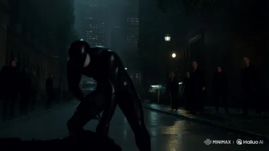 Symbiote Spiderman Brutally Kills in Dark Alley – AI Generated Video | Hailuo AI