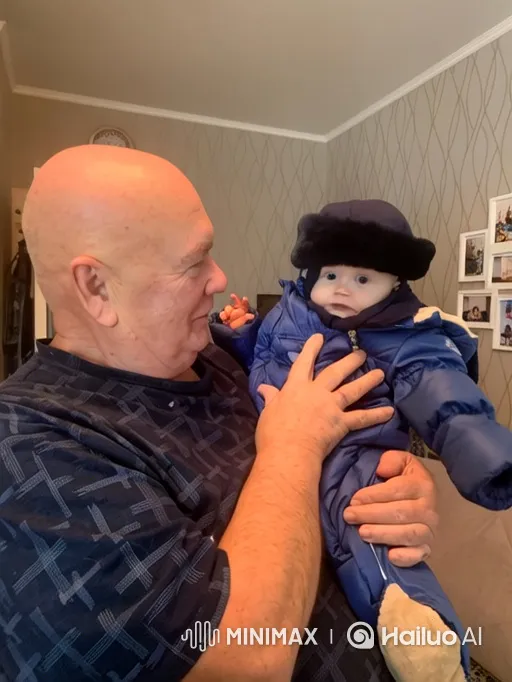 Affectionate Grandfather Bonds with Baby – AI Generated Video | Hailuo AI