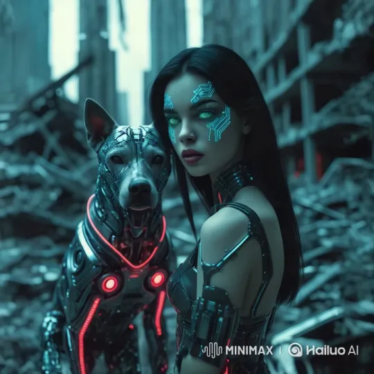 Feline Warrior in Futuristic Battlefield – AI Generated Video | Hailuo AI