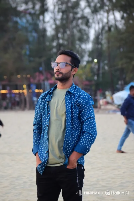 Contemplative Man on Beach at Dusk Reflects – AI Generated Video | Hailuo AI