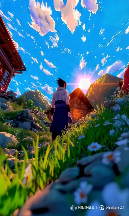 Village Serenity: Sunlit Path and Wooden House – AI Generated Video | Hailuo AI