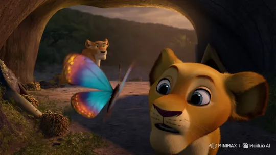 Lion Cub Leo Chases Butterfly Despite Mother's Warning – AI Generated Video | Hailuo AI