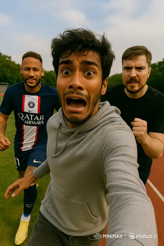 Young Man Attacked by Neymar Jr. and MrBeast – AI Generated Video | Hailuo AI