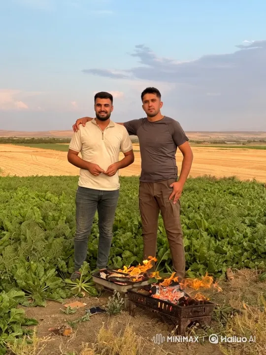 Countryside Barbecue at Twilight with Gentle Flames – AI Generated Video | Hailuo AI