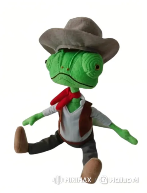 Rango and Murder Drones Plushes Meet in Static Scene – AI Generated Video | Hailuo AI
