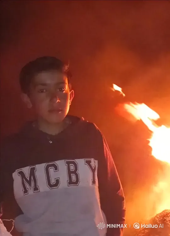 Young Boy Taken by Police at Night Bonfire – AI Generated Video | Hailuo AI