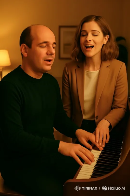 Blind Man and Woman Share Intimate Piano Duet – AI Generated Video | Hailuo AI
