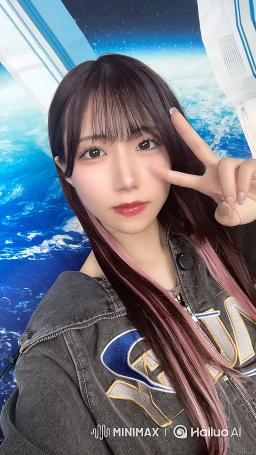 Young Woman Receives Heavy Downpour Against Static Space Background – AI Generated Video | Hailuo AI
