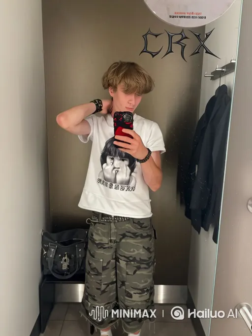 Young Man Explodes in Fitting Room After Bright Light Emanates from Him – AI Generated Video | Hailuo AI