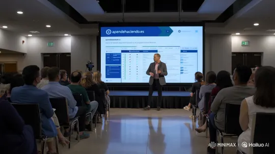 Math Teacher Presents Innovative Platform at Educators' Convention – AI Generated Video | Hailuo AI