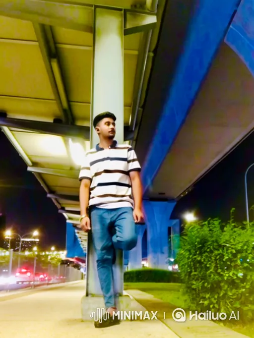 Peaceful Park Encounter in Golden Hour Light – AI Generated Video | Hailuo AI