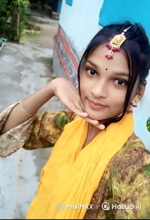 Young Woman with Decorative Headpiece in Slow Close-Up – AI Generated Video | Hailuo AI