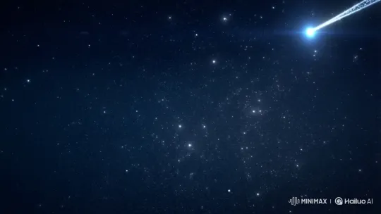 Shooting Star Reveals Text in Night Sky – AI Generated Video | Hailuo AI