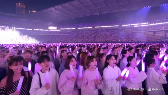 Army of BTS Fans Creates 'Purple Ocean' at Concert – AI Generated Video | Hailuo AI