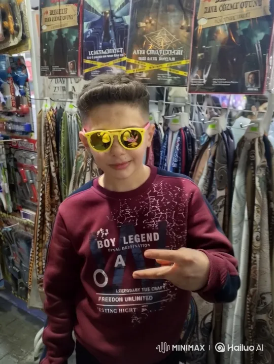 Young Boy Surprised by Police at Bustling Market Stall – AI Generated Video | Hailuo AI