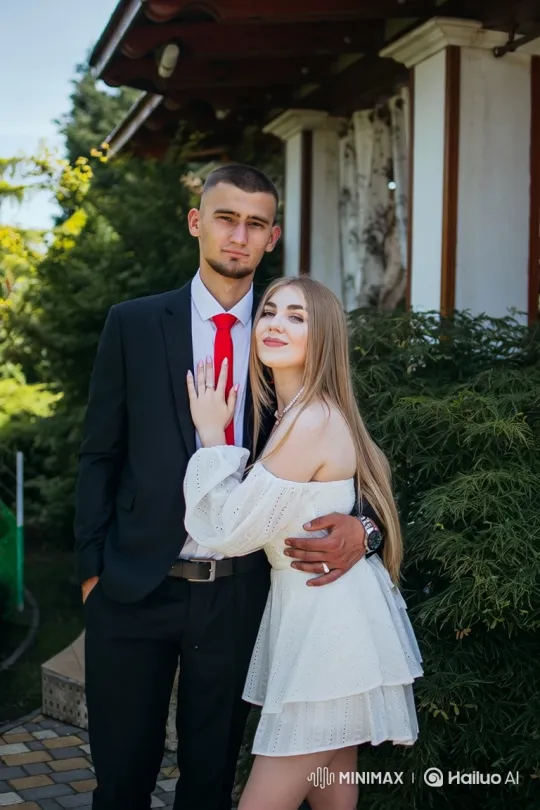 Couples and Child in Garden Pose with Smiles – AI Generated Video | Hailuo AI