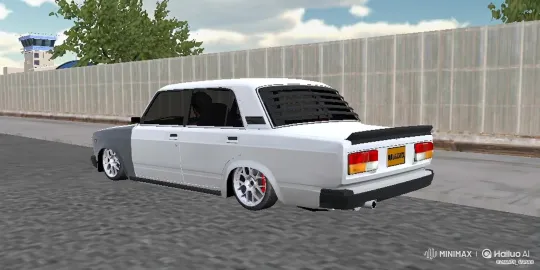 Man Washing Customized Sedan in Daytime – AI Generated Video | Hailuo AI