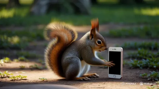 Squirrel Frightened, Attacks Exploding iPhone – AI Generated Video | Hailuo AI