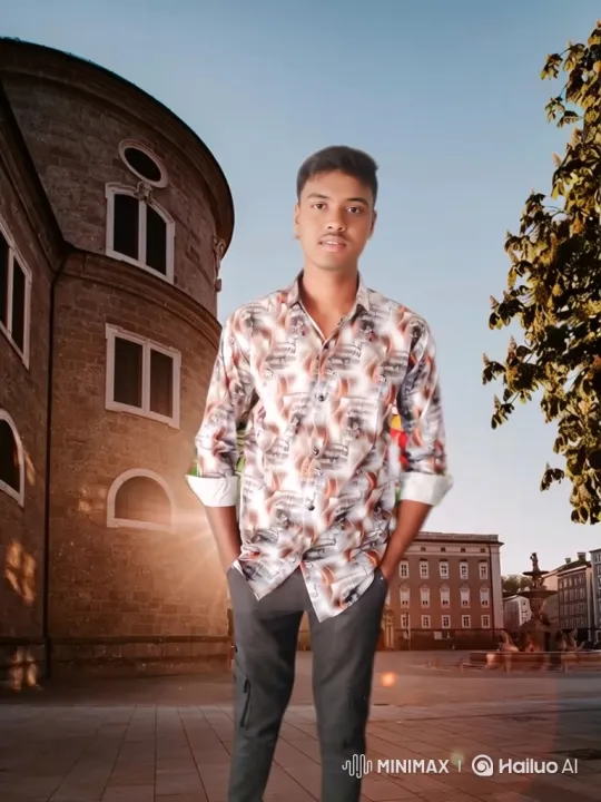 Young Man in Plaza: A Tranquil Afternoon Scene – AI Generated Video | Hailuo AI