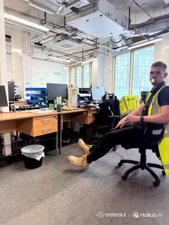 Man Transforms into Baboon in Office Setting – AI Generated Video | Hailuo AI