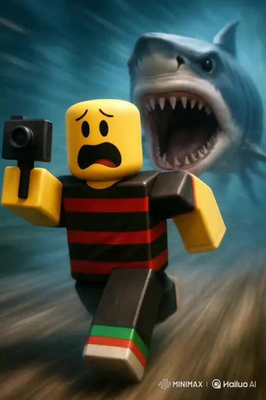 Man Escapes Shark Encounter Through Running – AI Generated Video | Hailuo AI