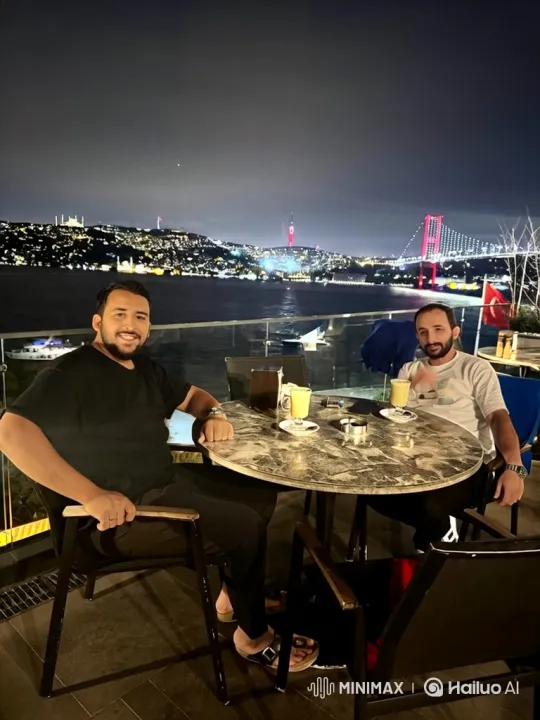 Two Men Draw Guns and Exchange Fire on Terrace – AI Generated Video | Hailuo AI