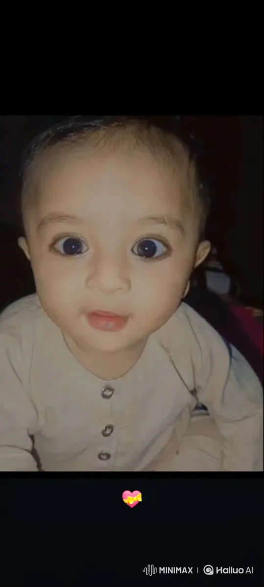 Baby's Curious Gaze Captured in Intimate Close-up – AI Generated Video | Hailuo AI