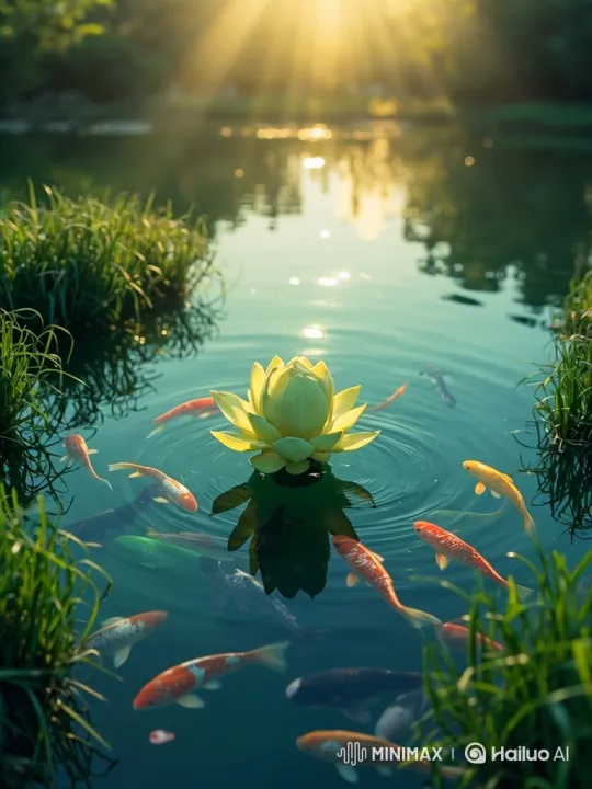 Morning Bloom: Lotus Blossoming in Serene Pond – AI Generated Video | Hailuo AI