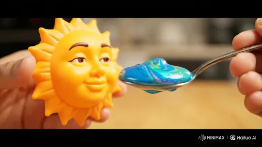 3D Sun Hand-Fed Mini Earth Pearls Animation – AI Generated Video | Hailuo AI