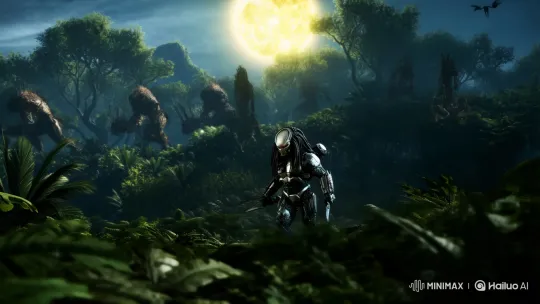 Predator Prepares for Alien Jungle Confrontation – AI Generated Video | Hailuo AI
