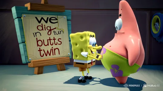 SpongeBob Triggers Flood of Items from Patrick's Butt – AI Generated Video | Hailuo AI