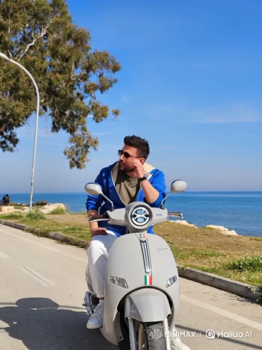 Father and Son Share Affectionate Moment on Scooters – AI Generated Video | Hailuo AI
