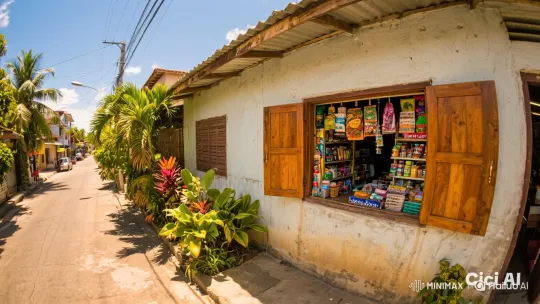 Tropical Town Shop Closes at Twilight – AI Generated Video | Hailuo AI