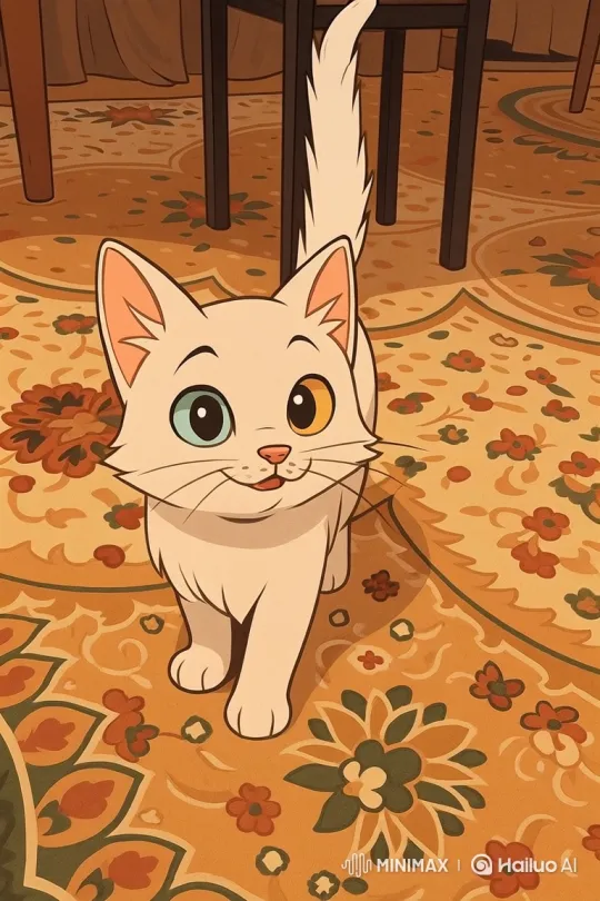Curious White Kitten Explores a New Room – AI Generated Video | Hailuo AI