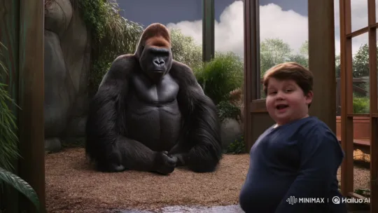 Boy Teases Gorilla, Ape Turns into Milk at Zoo – AI Generated Video | Hailuo AI