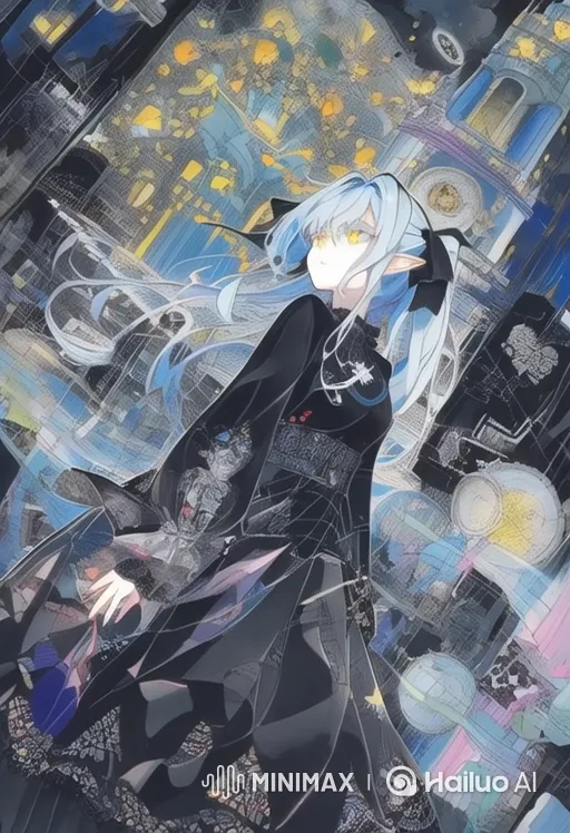 Anime Character in Luminous Cityscape – AI Generated Video | Hailuo AI