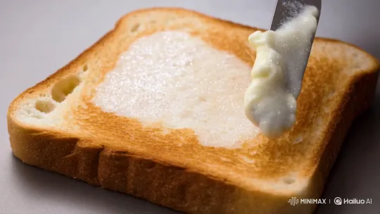 Sparkling Diamond-Infused Butter Spread on Toast – AI Generated Video | Hailuo AI