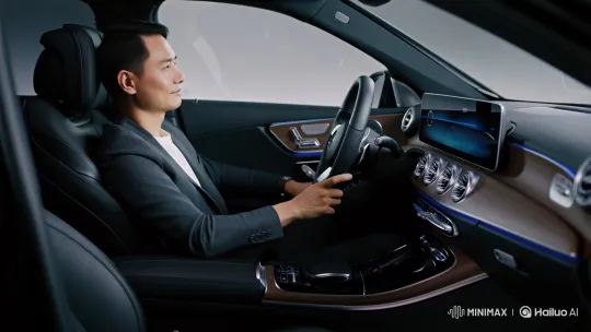 Mercedes GLC 300 Interior Showcase with Confident Driver – AI Generated Video | Hailuo AI