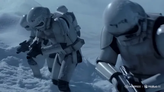 Stormtroopers Struggle Through Hoth Blizzard in 'Empire Strikes Back' – AI Generated Video | Hailuo AI