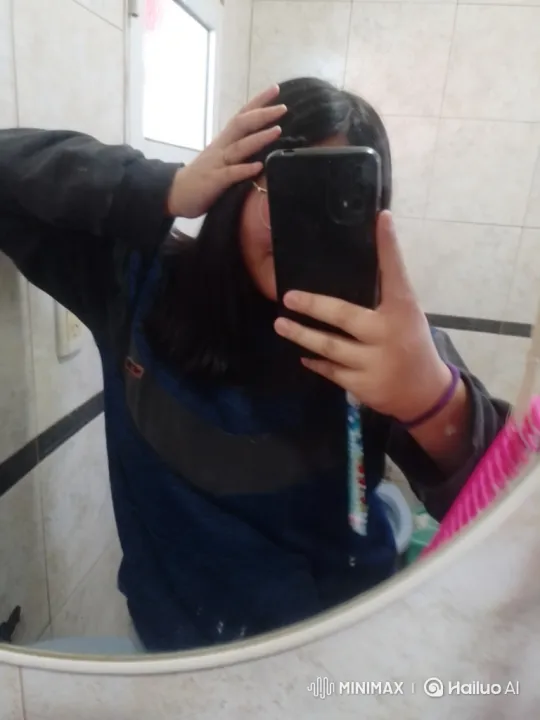 Person Takes Selfie as Child Joins in Bathroom Mirror – AI Generated Video | Hailuo AI