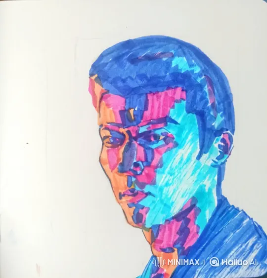 Animated Short: Man in Marker Art Gets Into Yellow Car – AI Generated Video | Hailuo AI