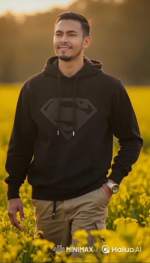 Young Couple Shares Serene Moment in Golden Hour Field – AI Generated Video | Hailuo AI