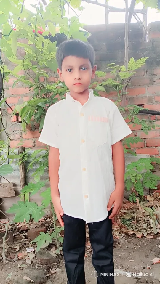 Boy Smiles Gently in Outdoor Setting – AI Generated Video | Hailuo AI