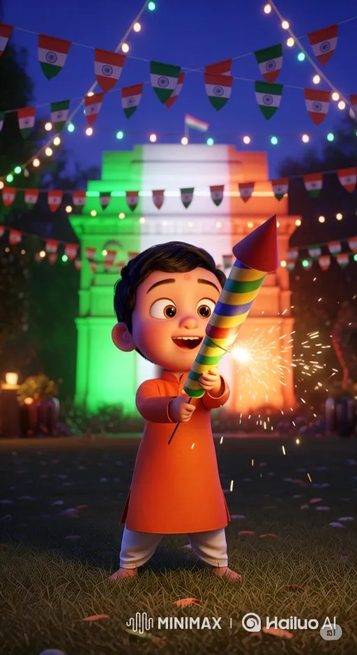 Boy Soars After Rocket in Night Sky Celebration – AI Generated Video | Hailuo AI