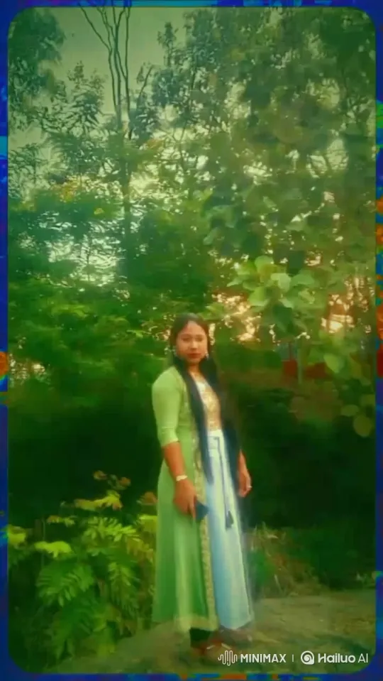 Elegant Woman in Serene Forest Setting – AI Generated Video | Hailuo AI