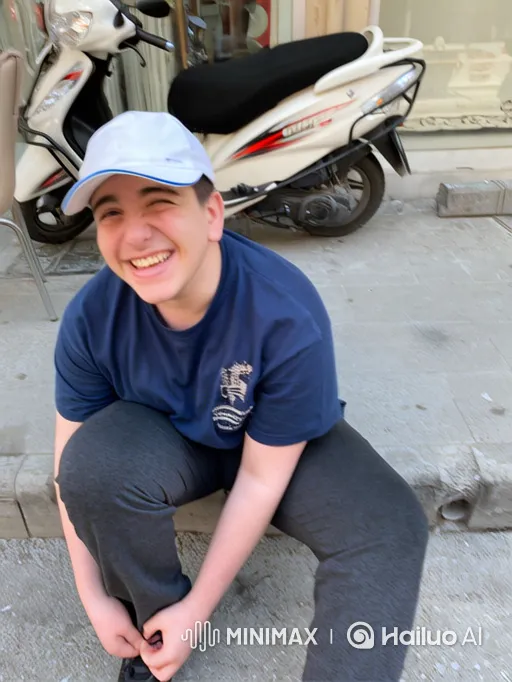 Young Person on Sidewalk Rises and Shows Defiance – AI Generated Video | Hailuo AI