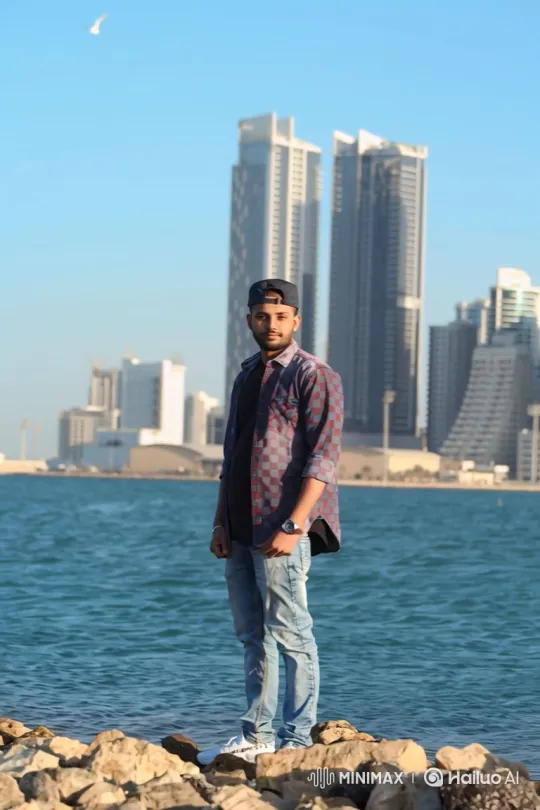 Young Couple Shares Quiet Moment on Waterfront at Golden Hour – AI Generated Video | Hailuo AI