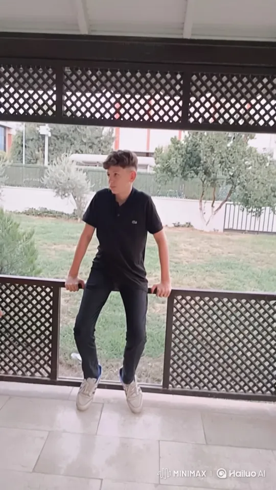 Young Man Detained by Police on Patio – AI Generated Video | Hailuo AI