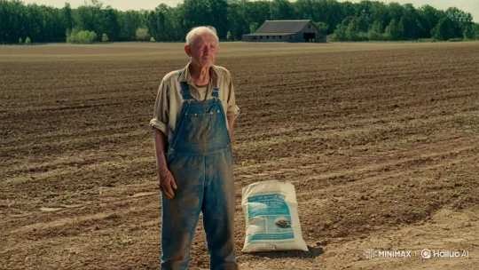 Elderly Farmer Cries Over Barren Field Due to High Fertilizer Costs – AI Generated Video | Hailuo AI